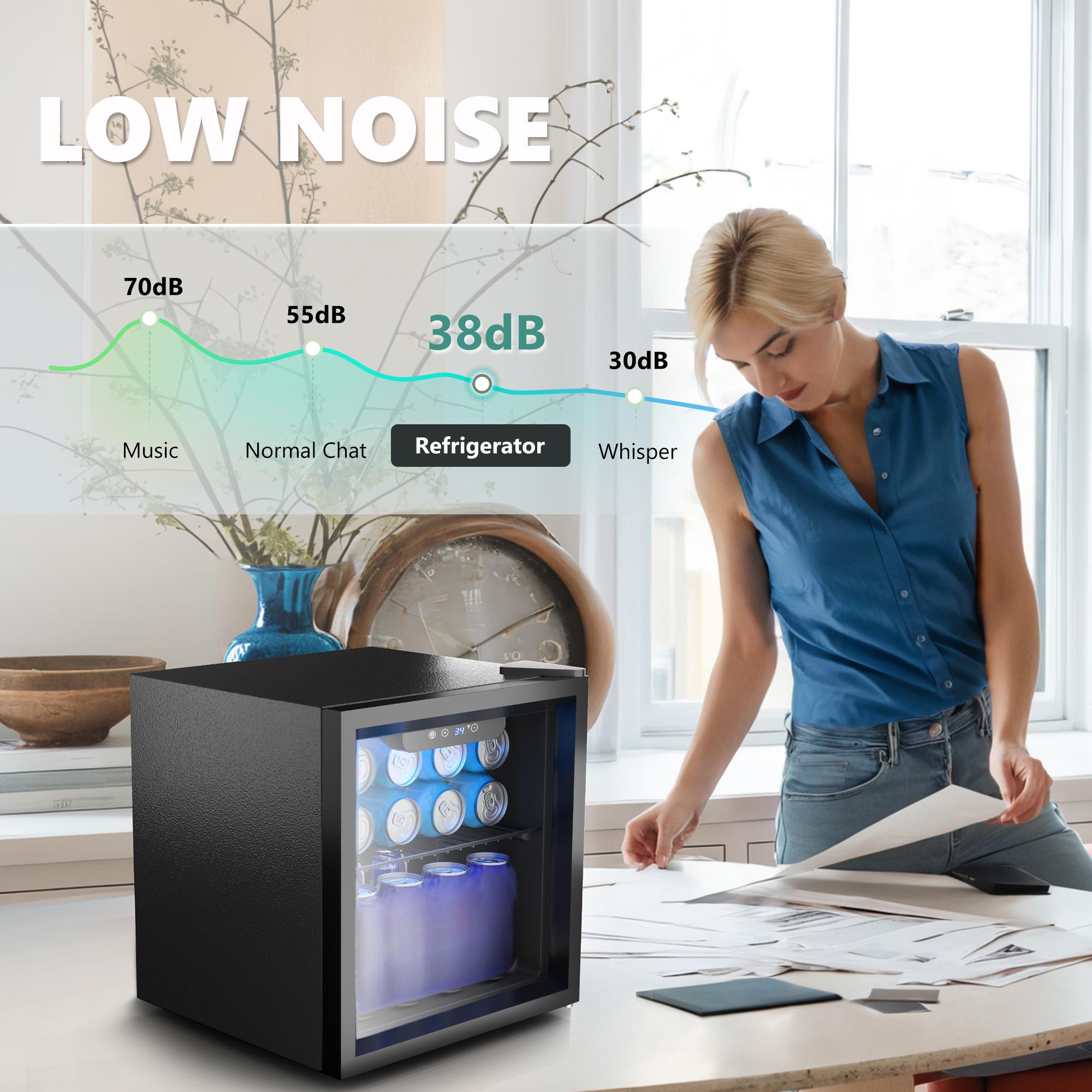 Home Bar And Fridge - EKOJUCE Cam Kapılı Mini Buzdolabı, Ayarlanabilir