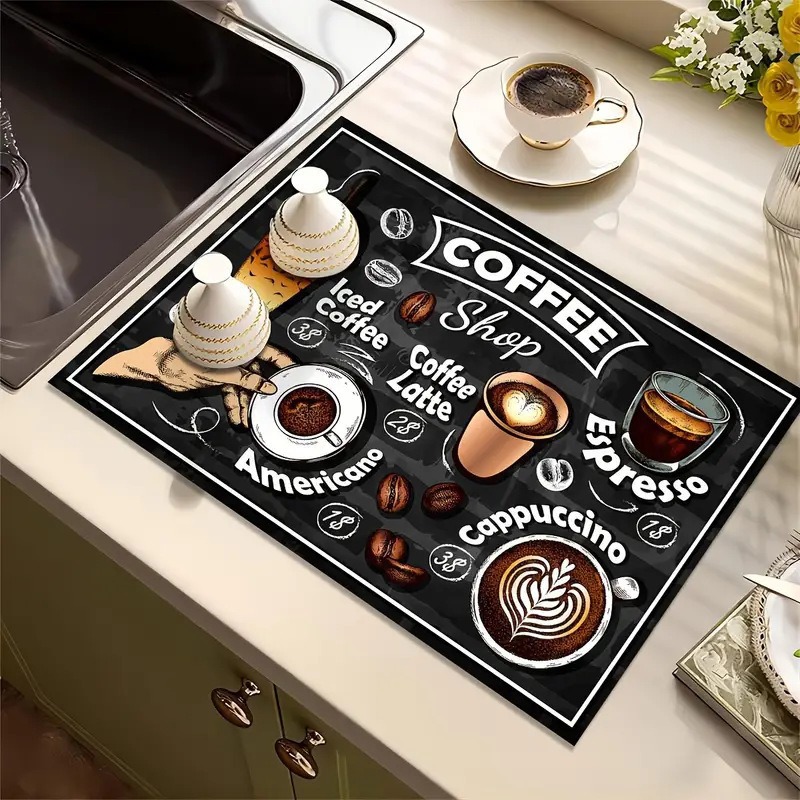 Yaratıcı Kahve Baskılı Mutfak  - Bar Mat Rubber incelemesi ve fiyatı