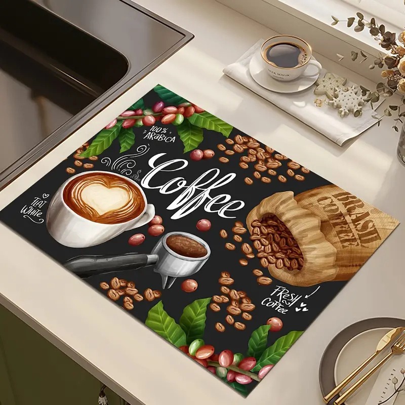 Yaratıcı Kahve Baskılı Mutfak  - Bar Mat Rubber incelemesi ve fiyatı