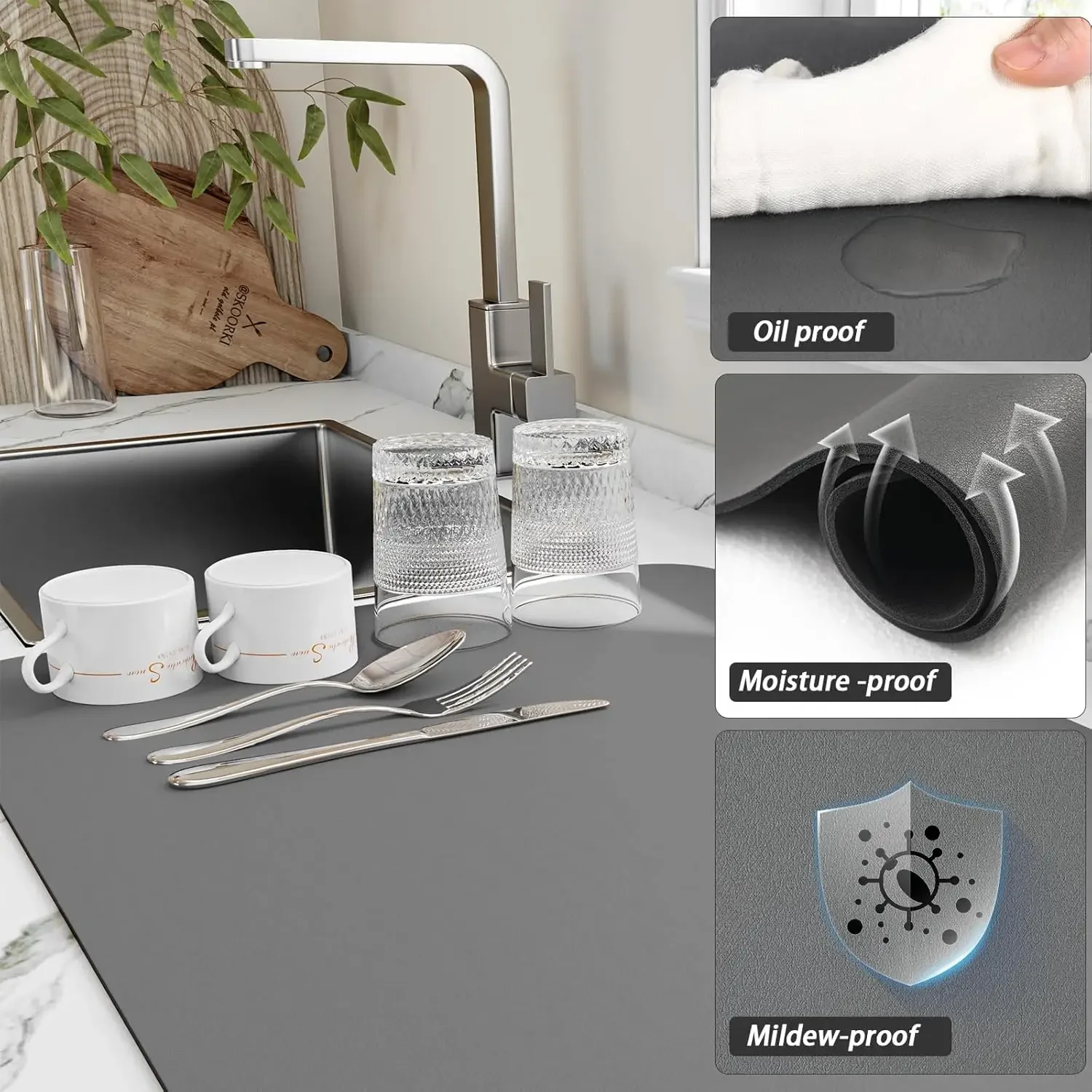 Mutfak Aksesuarları Emici Mutf - Bar Mat Rubber incelemesi ve fiyatı