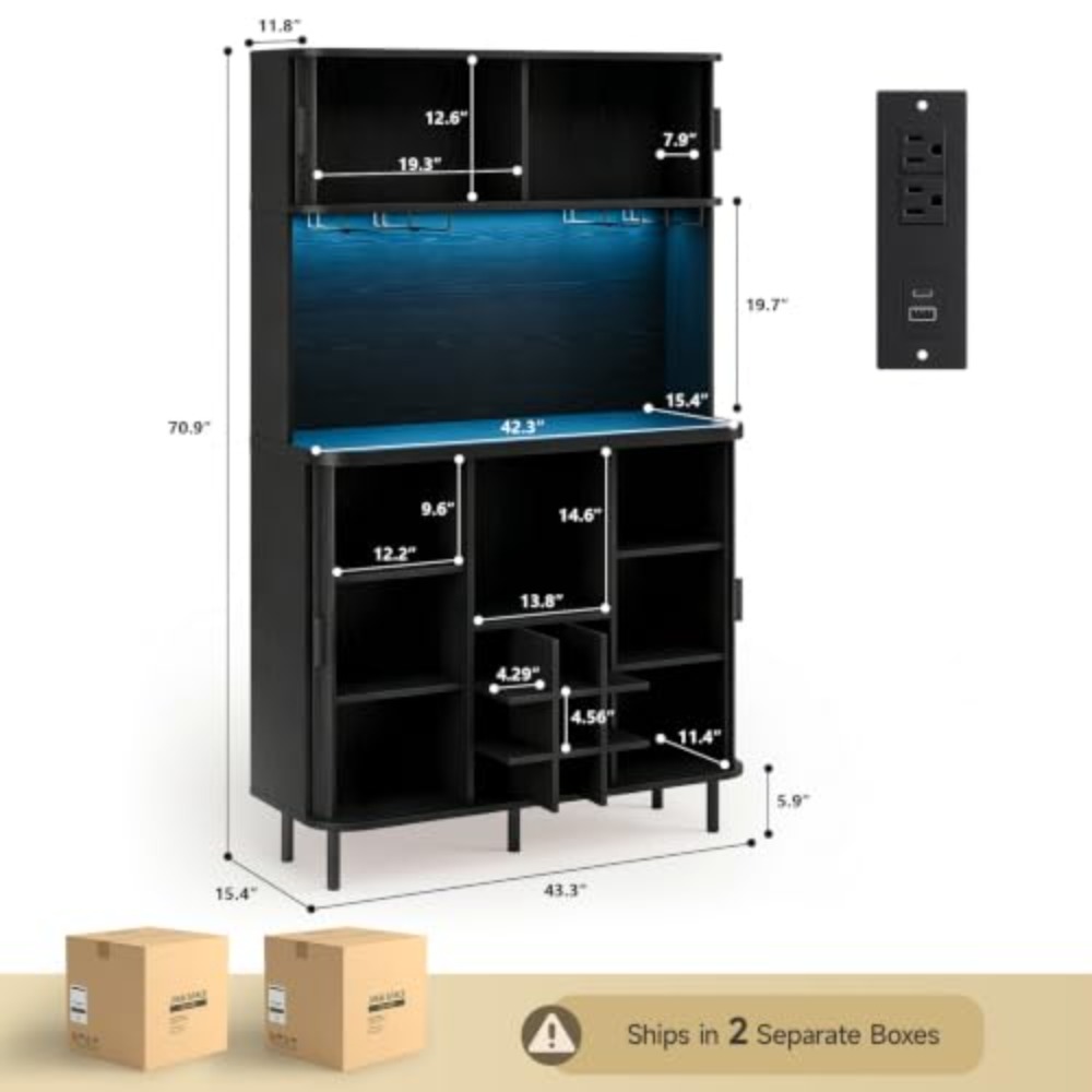71 inç Yüksekliğinde Yivli Siy - Home Bar And Cabinet incelemesi ve fiyatı