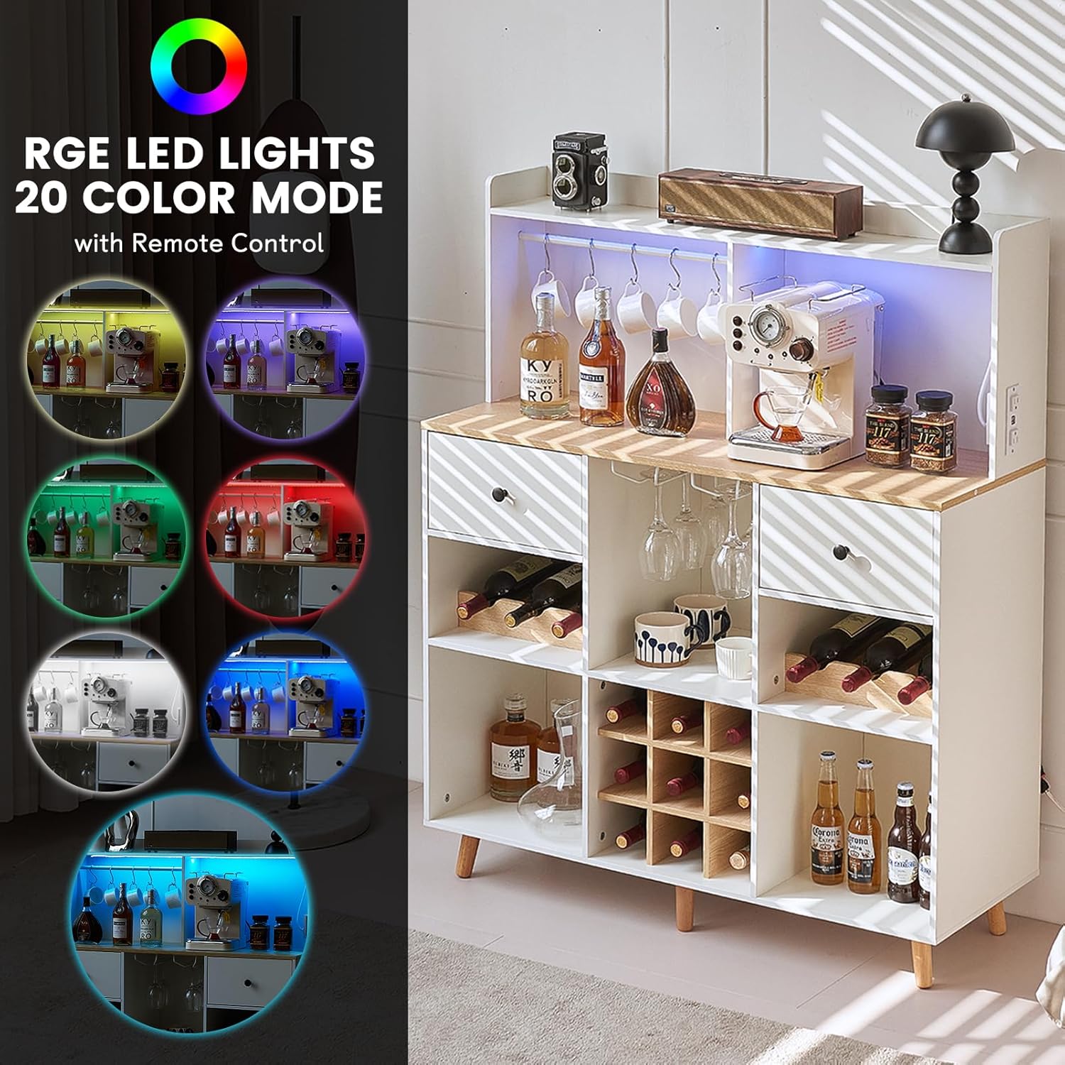 Güç Çıkışı ve LED Işık ile Şar - Home Bar Shelf incelemesi ve fiyatı